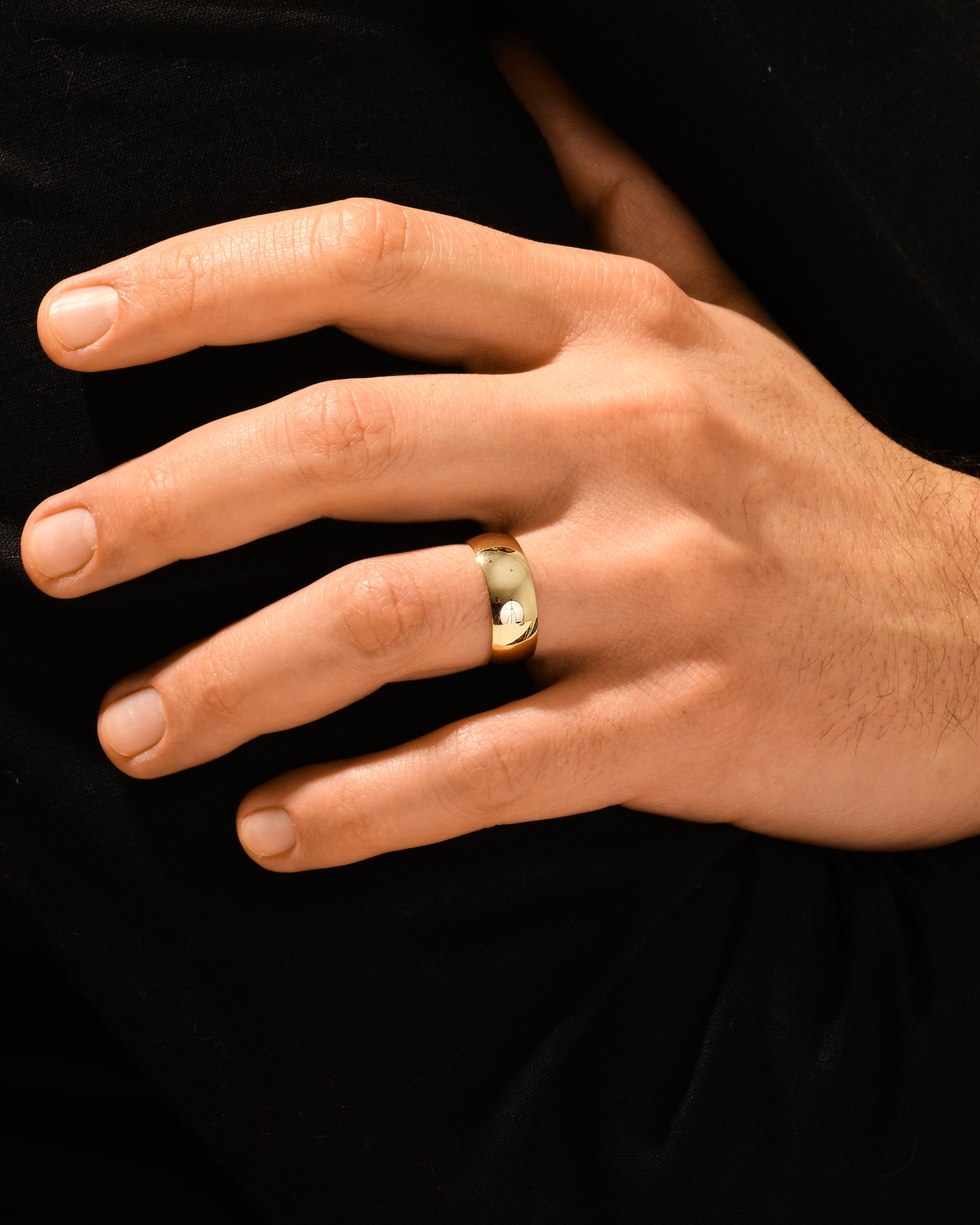 8mm Herren-Gold-Ehering - Klassisch, gewölbt und polierter