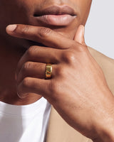 8mm Herren-Gold-Ehering - Polierter facettierter Rand