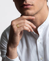 8mm Herren-Gold-Ehering - Facettierter Rand und Matt gebürstet
