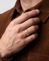 7mm Herren-Gold-Ehering - Eis-matt gebürsteter und facettierter Rand
