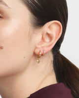 Trio Gemstone Hoop Earrings