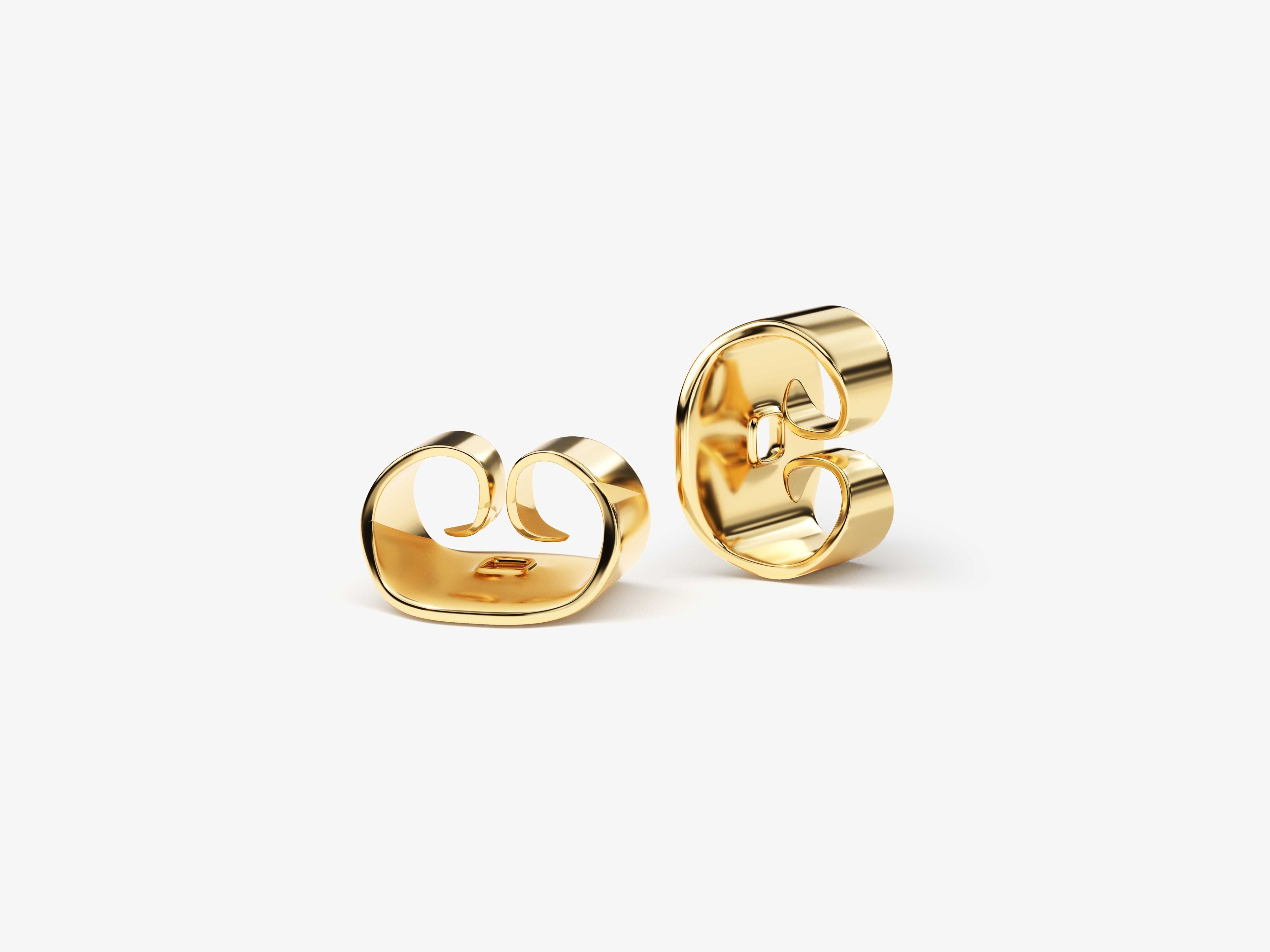 Gold earring backs, jewelry findings, secure earlobe clasps