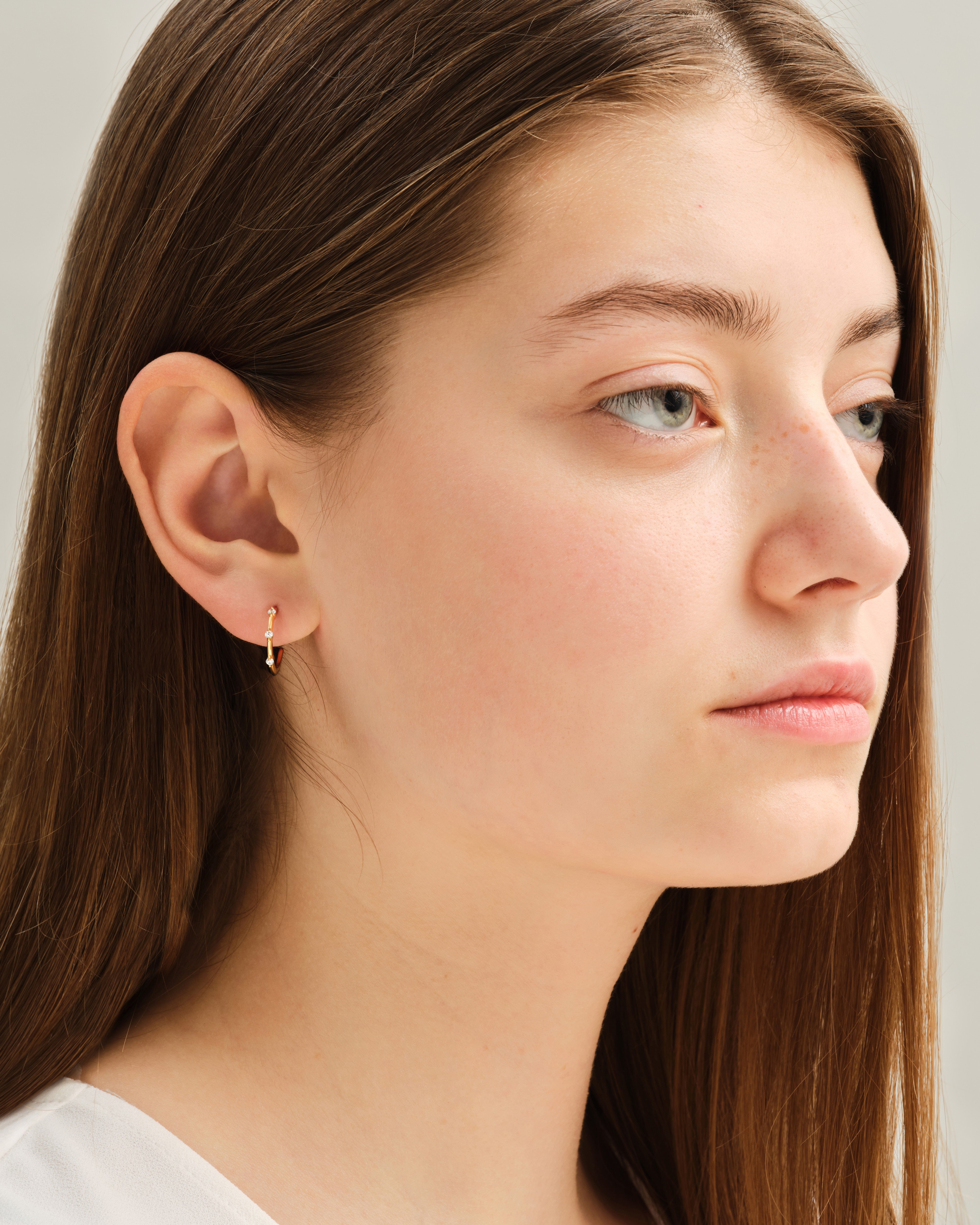 Prong Set Hoop Earrings