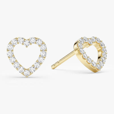 Offene Herz Ohrstecker mit Diamanten 