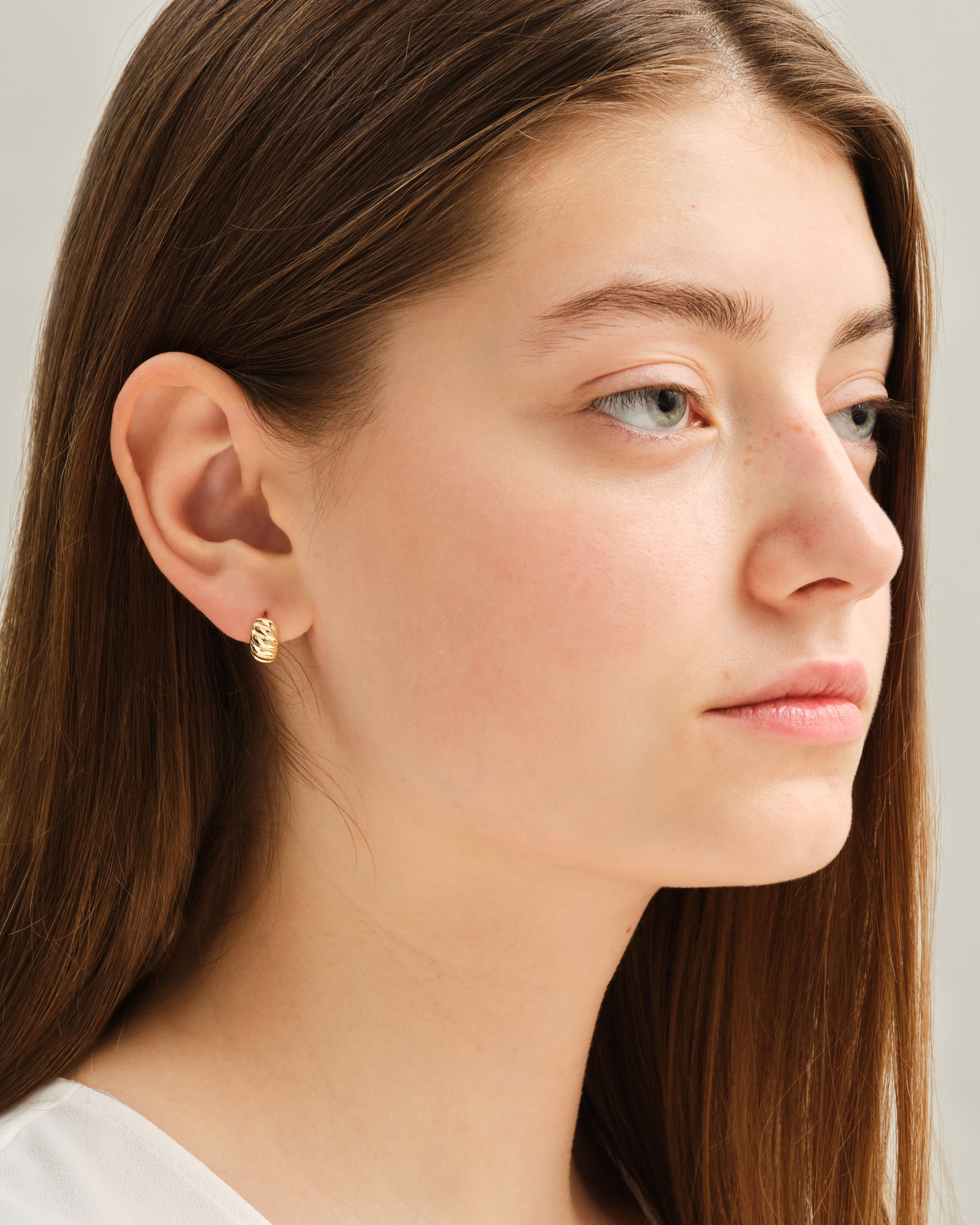 Bold Croissant Dome Huggie Earrings