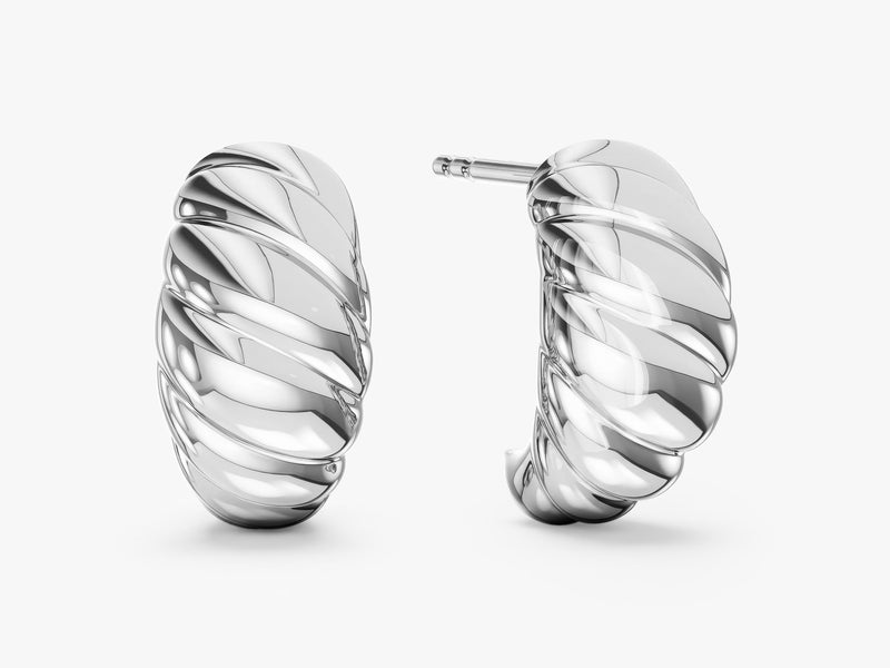 Bold Croissant Dome Huggie Earrings