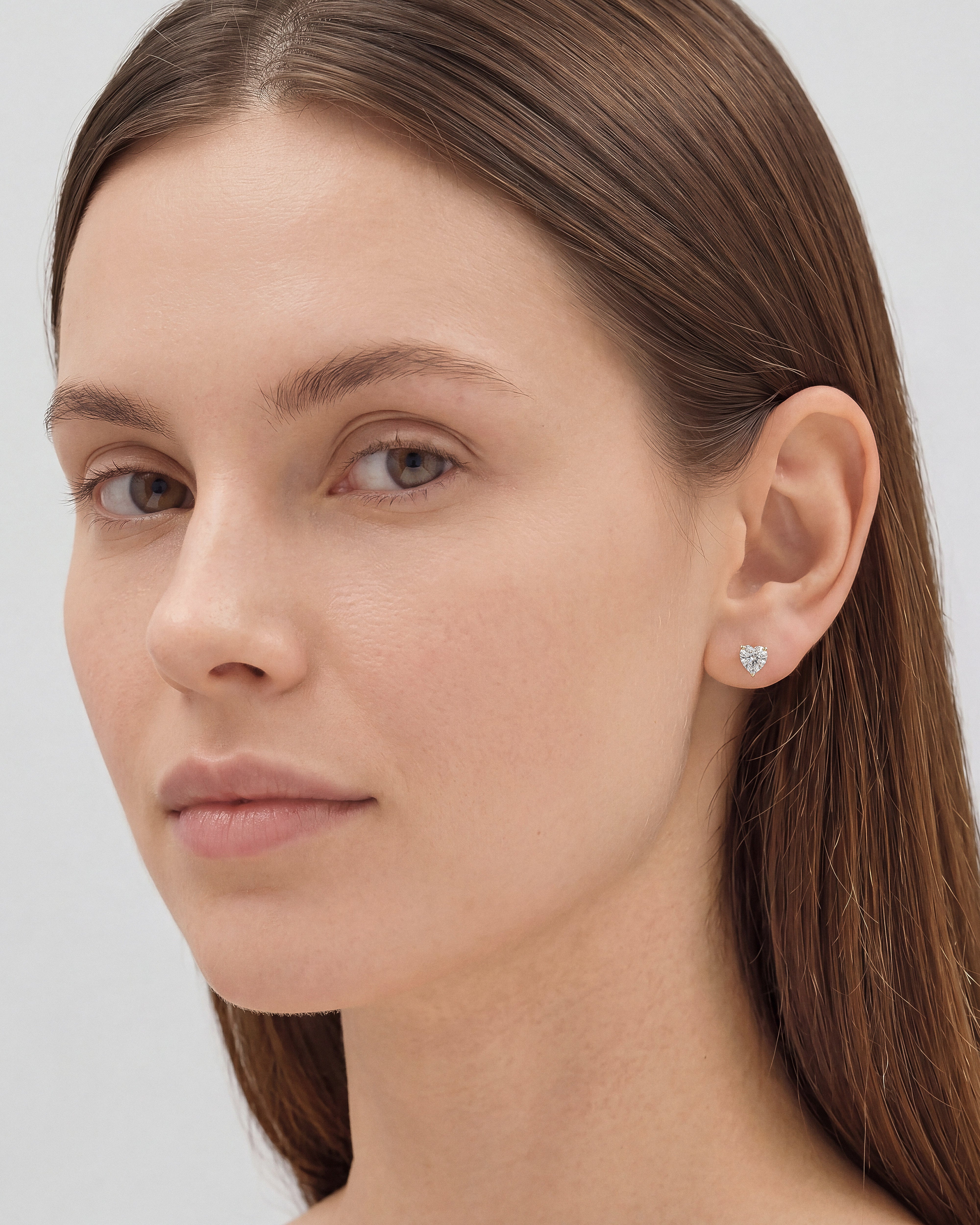 Heart Cut Stud Earrings (1.00 ct tw)