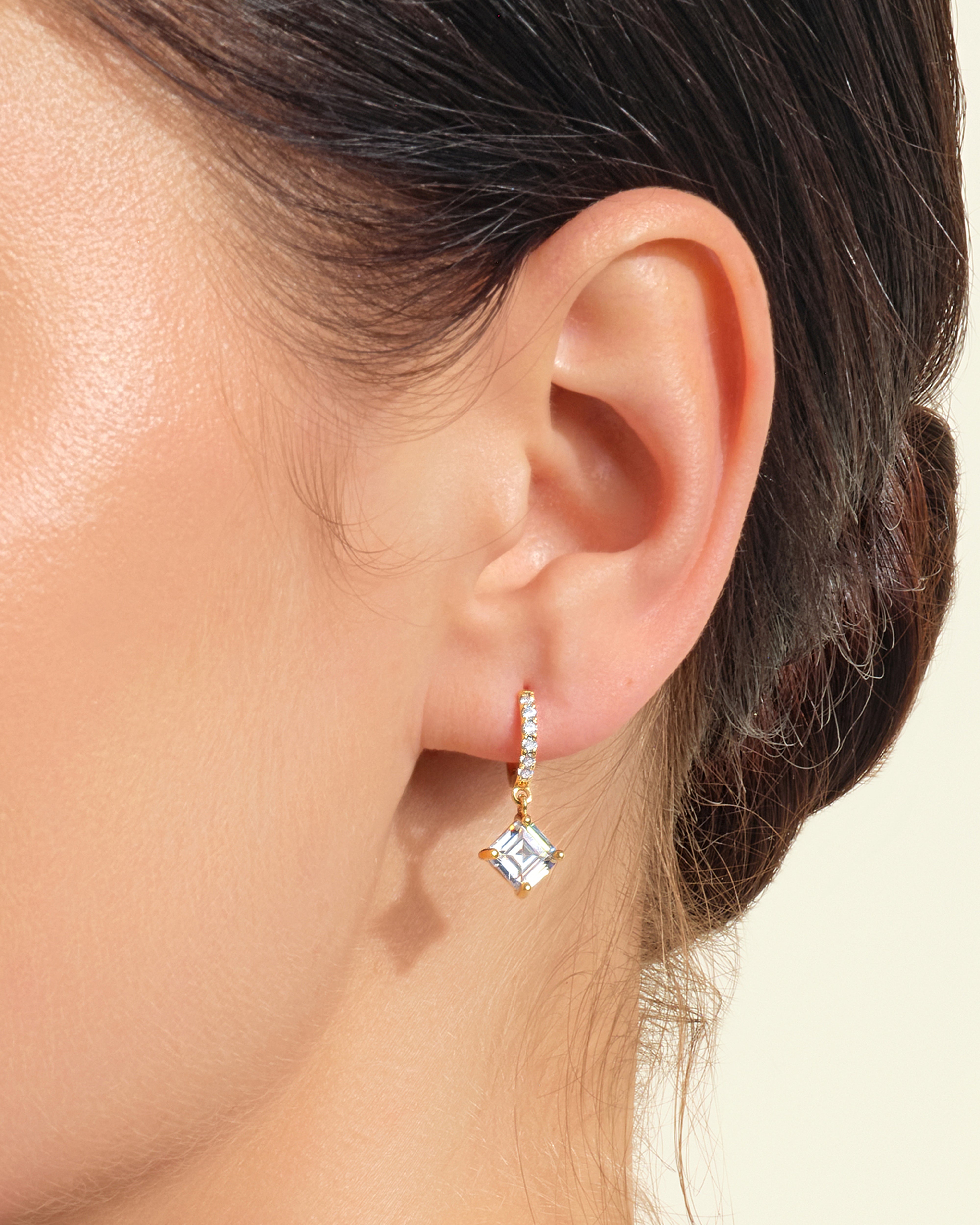 Asscher Cut Drop Earrings