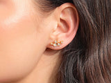 Gold diamond cluster ear climber jewelry for women
