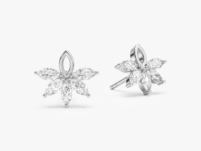 Floral Marquise Stud Earrings