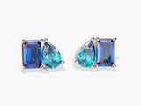 Emerald and pear cut sapphire earrings for jewelry firm