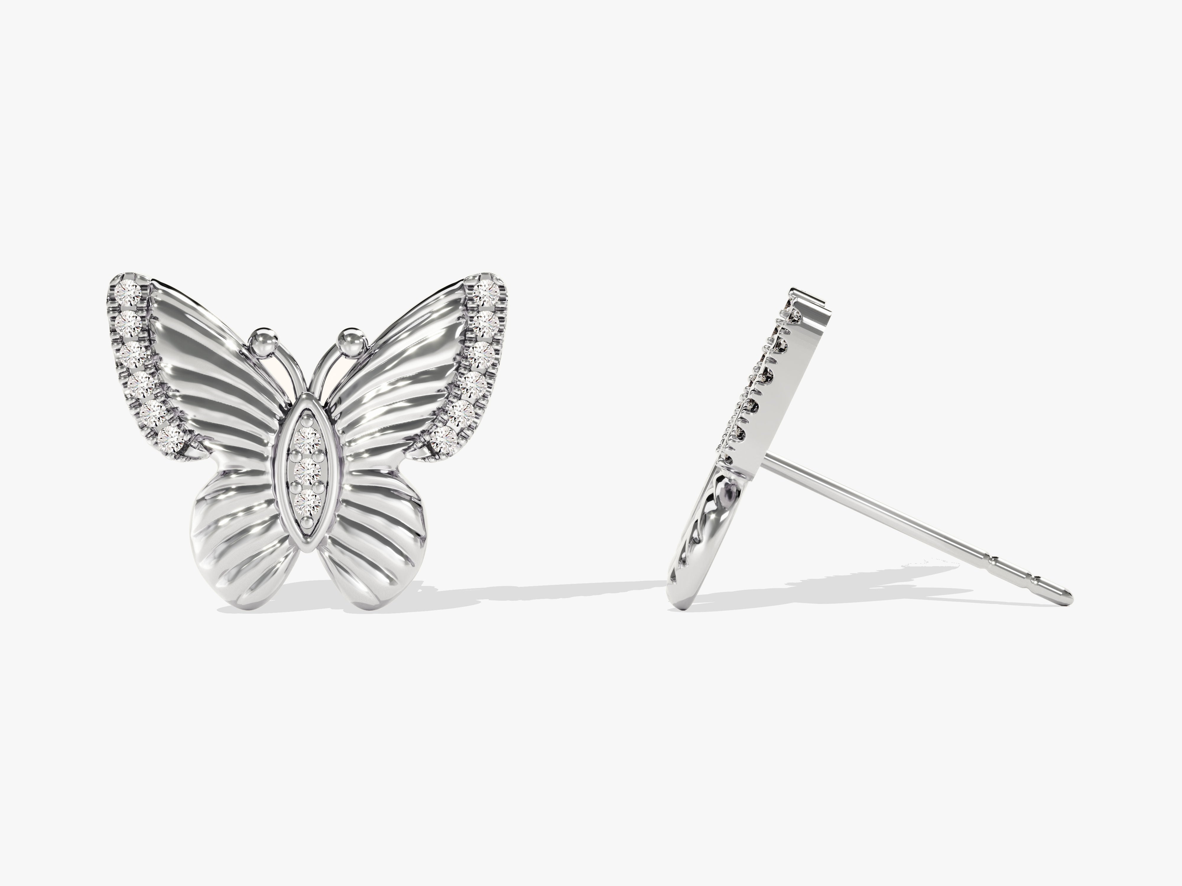 Diamond butterfly stud earrings for jewelry lovers