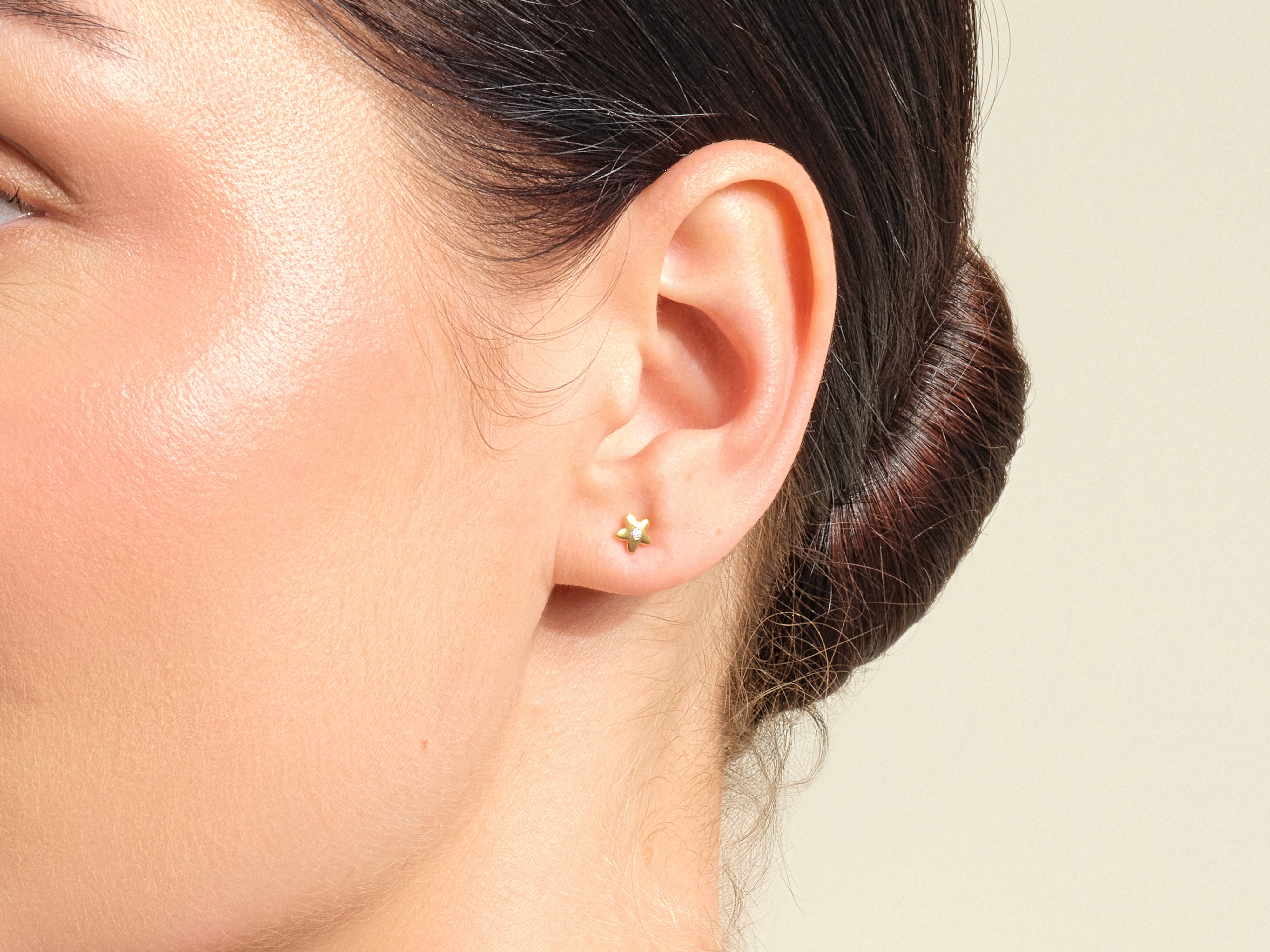 Blumen Diamant-Ohrstecker