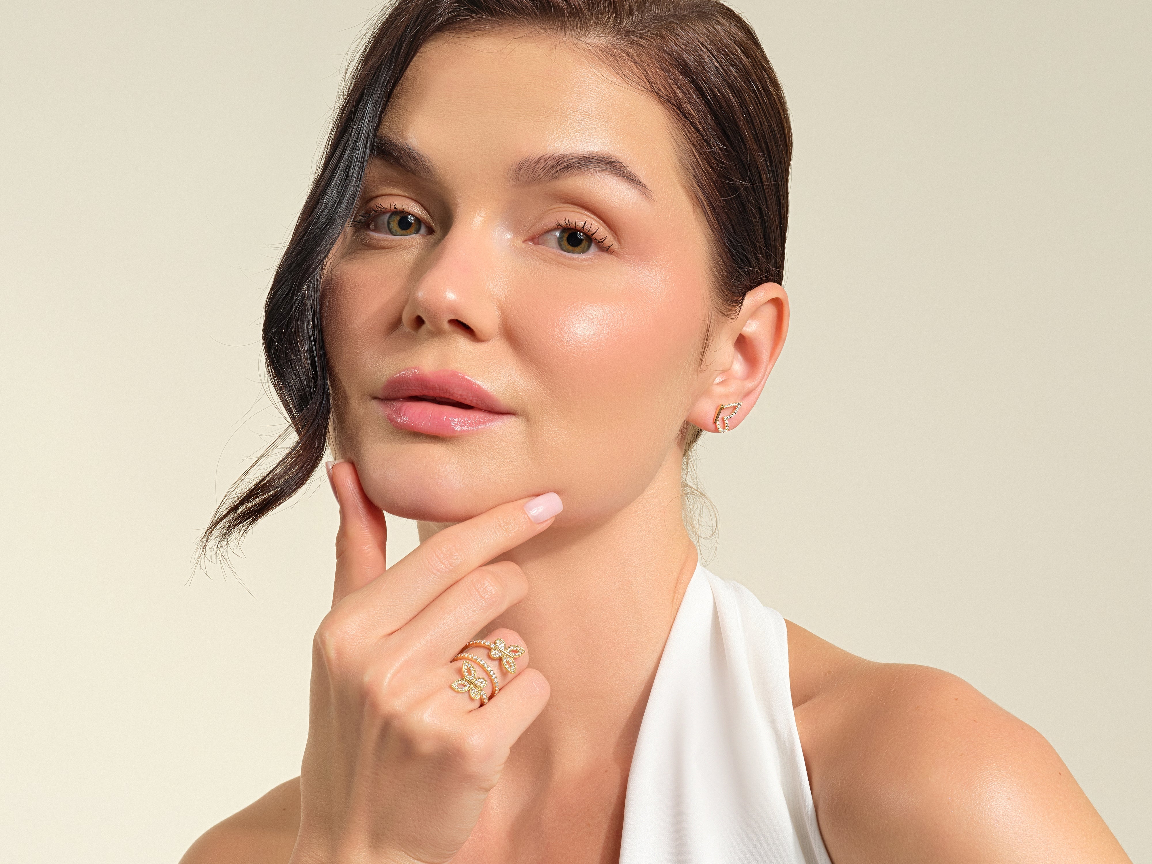 Flügel Diamant-Ohrstecker