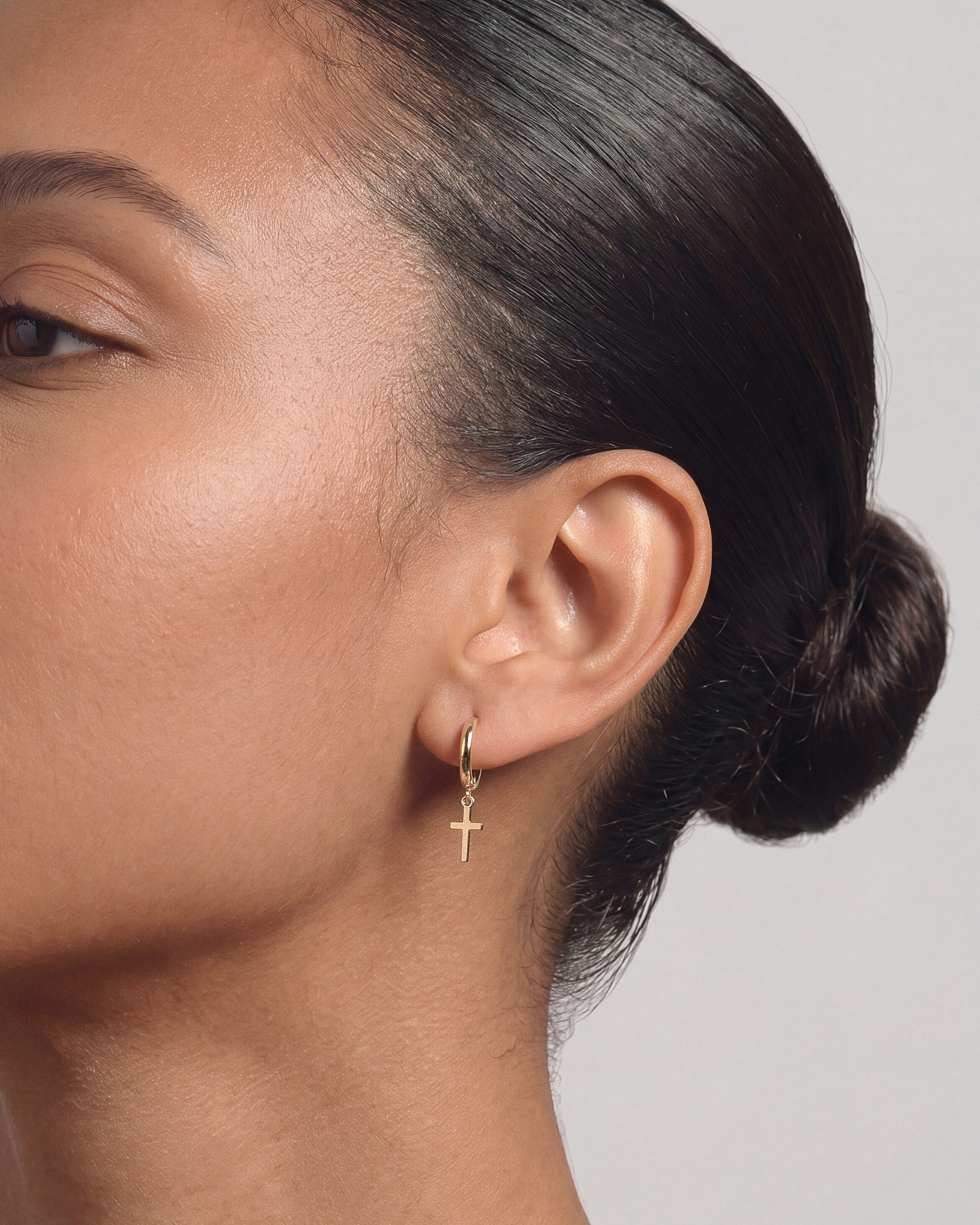 Cross Hoop Earrings