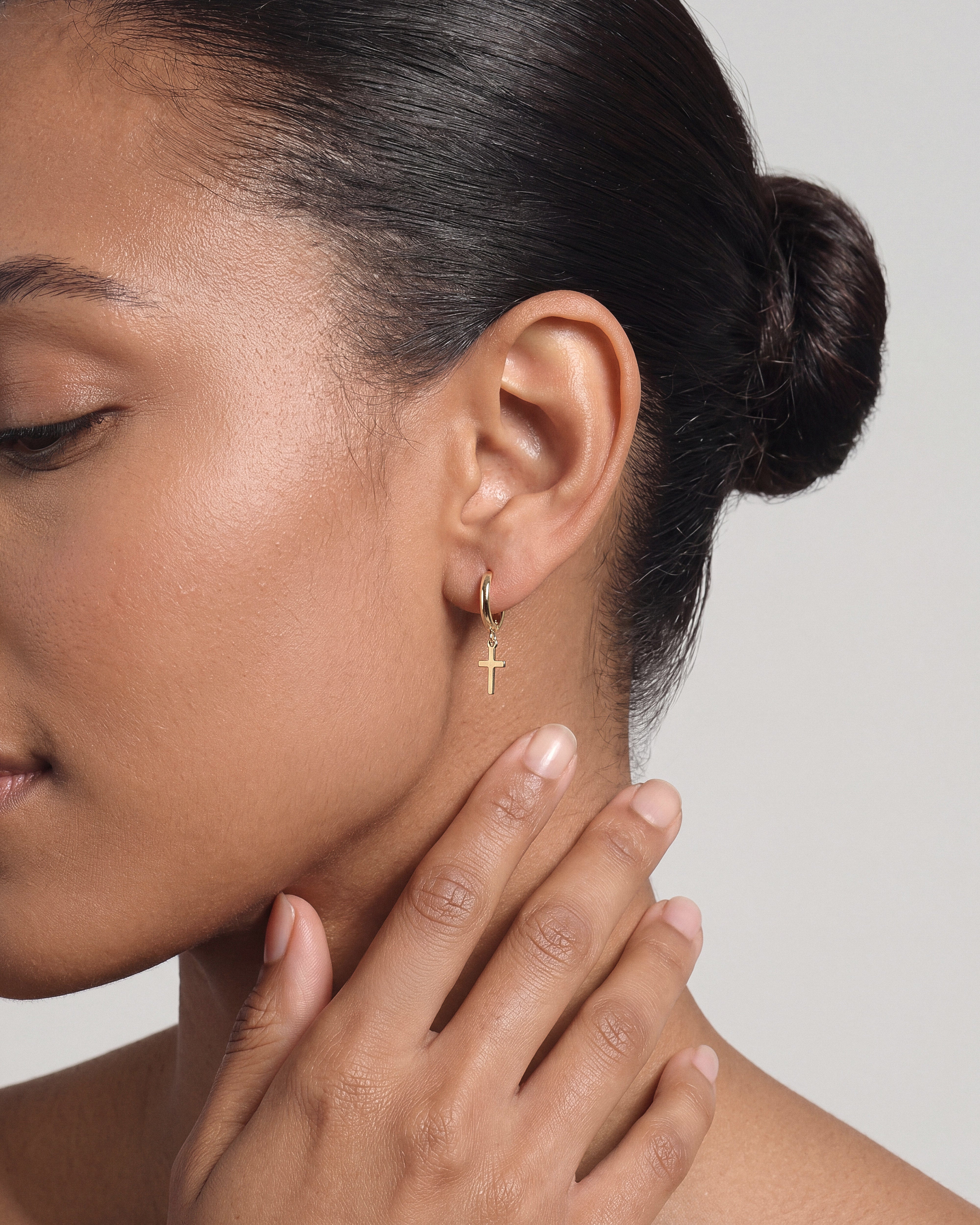 Cross Hoop Earrings
