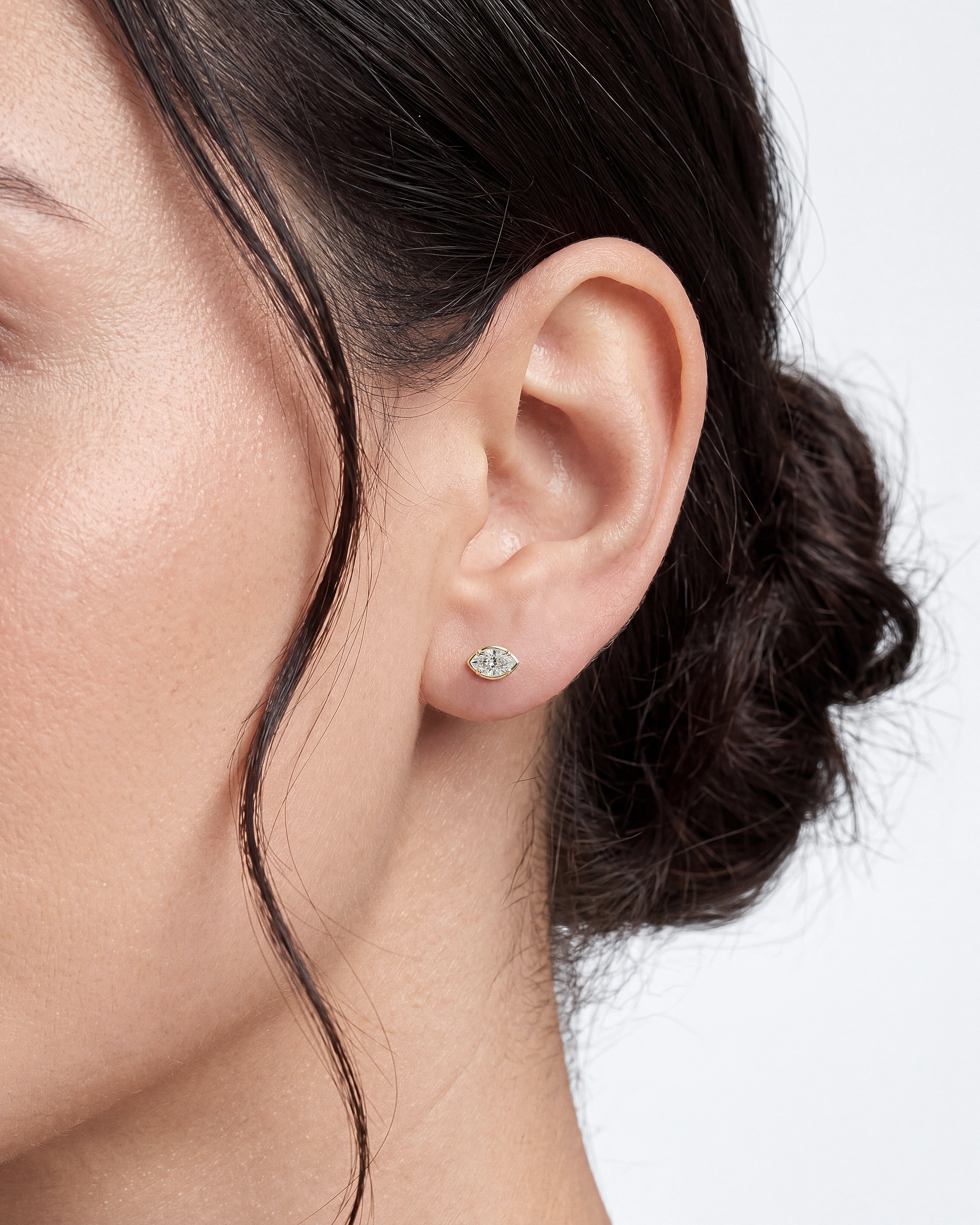 Bezel Marquise Solitaire Earrings