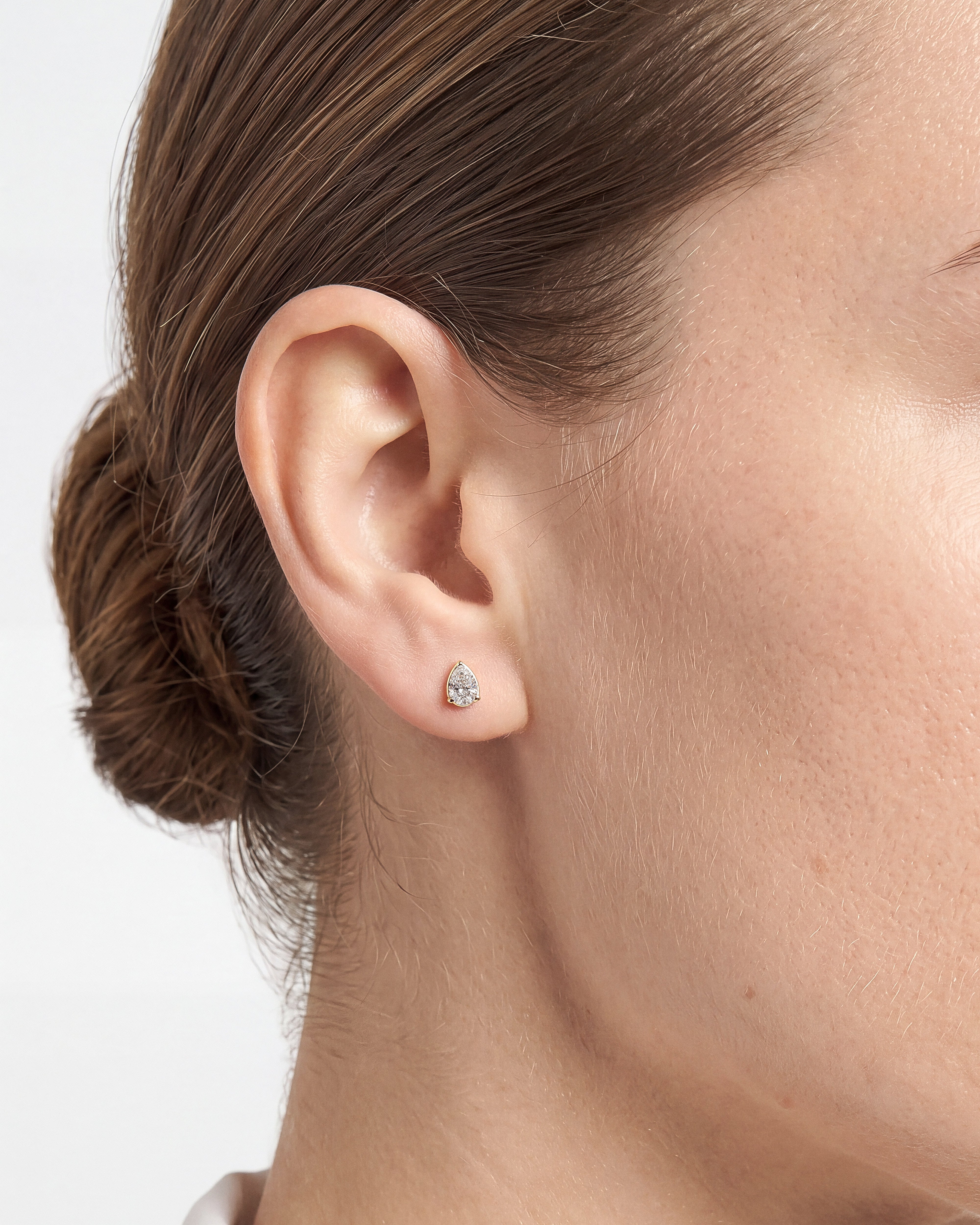 Bezel Pear Solitaire Earrings