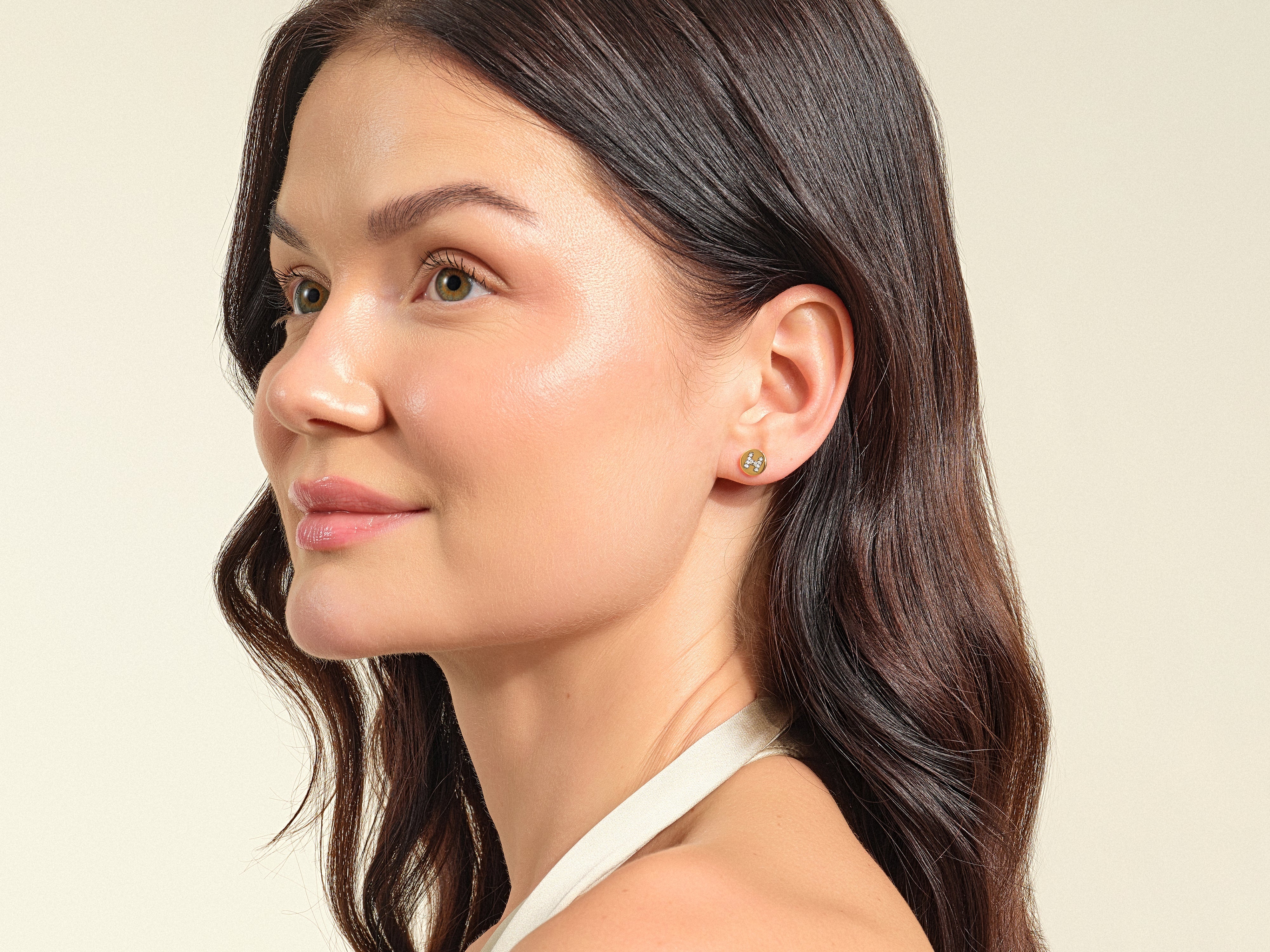 Initialen Diamant-Ohrstecker