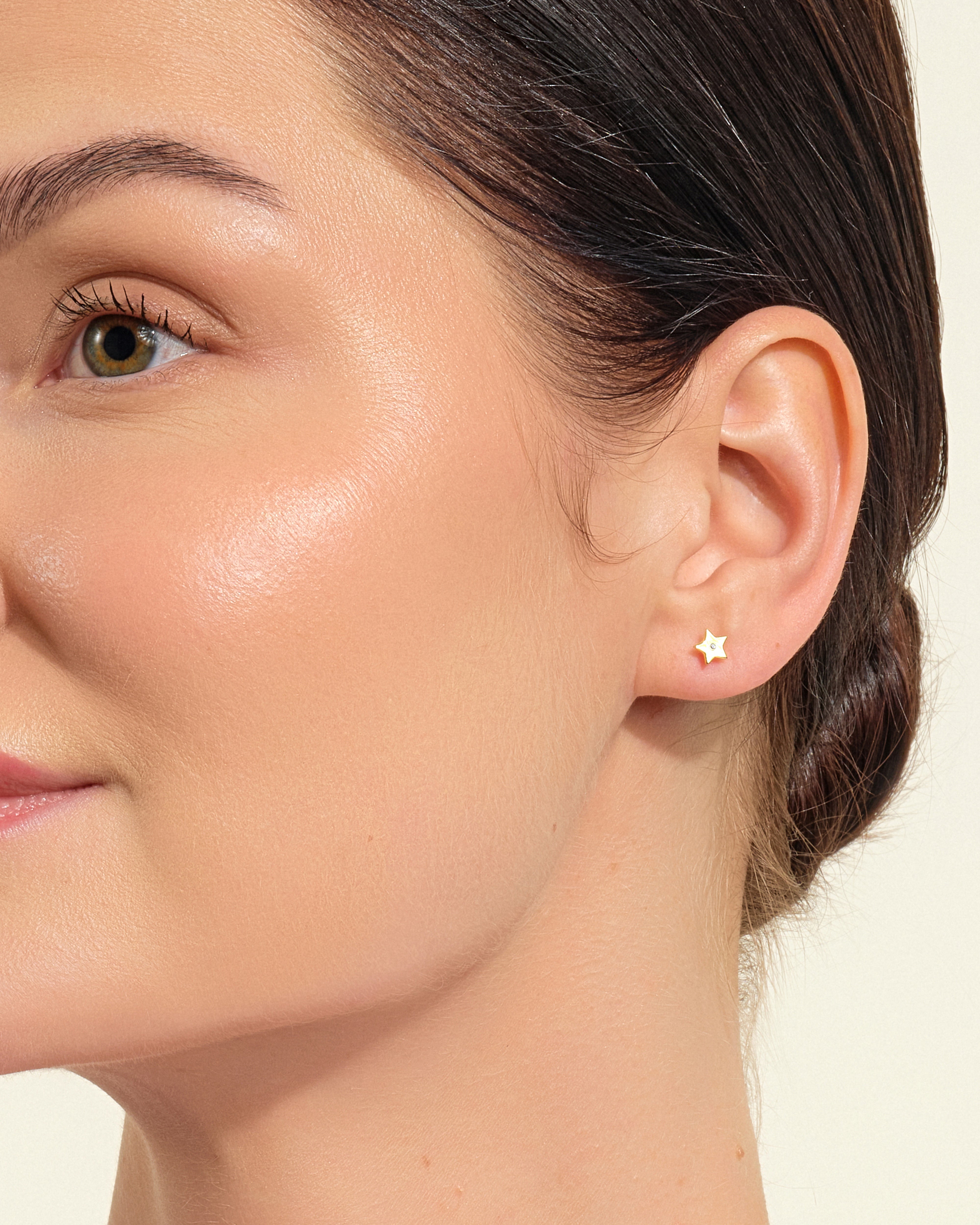 Flush Set Star Earrings