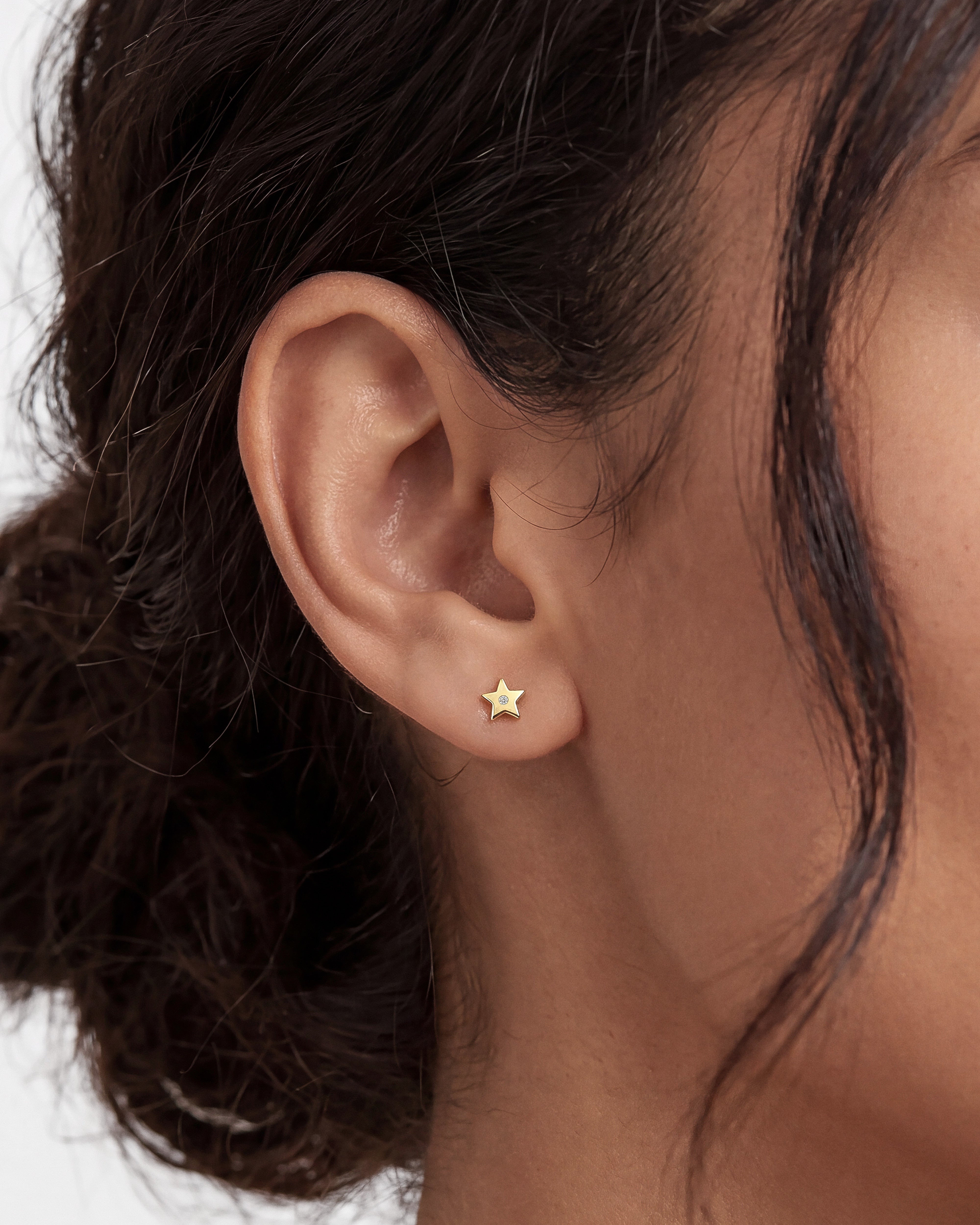 Flush Set Star Earrings
