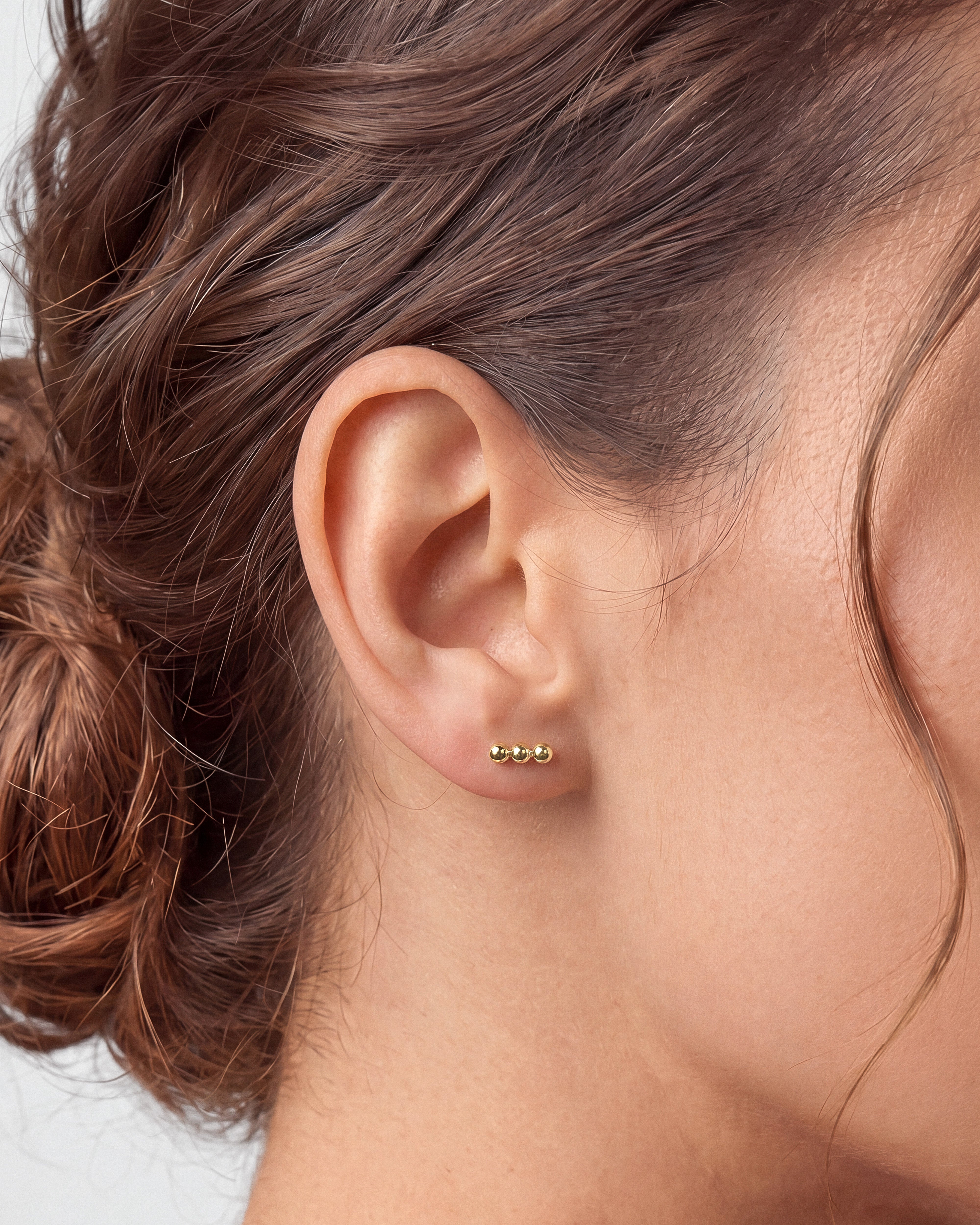 Triple Ball Stud Earrings