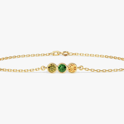 Bezel Familien-Geburtstein-Armband