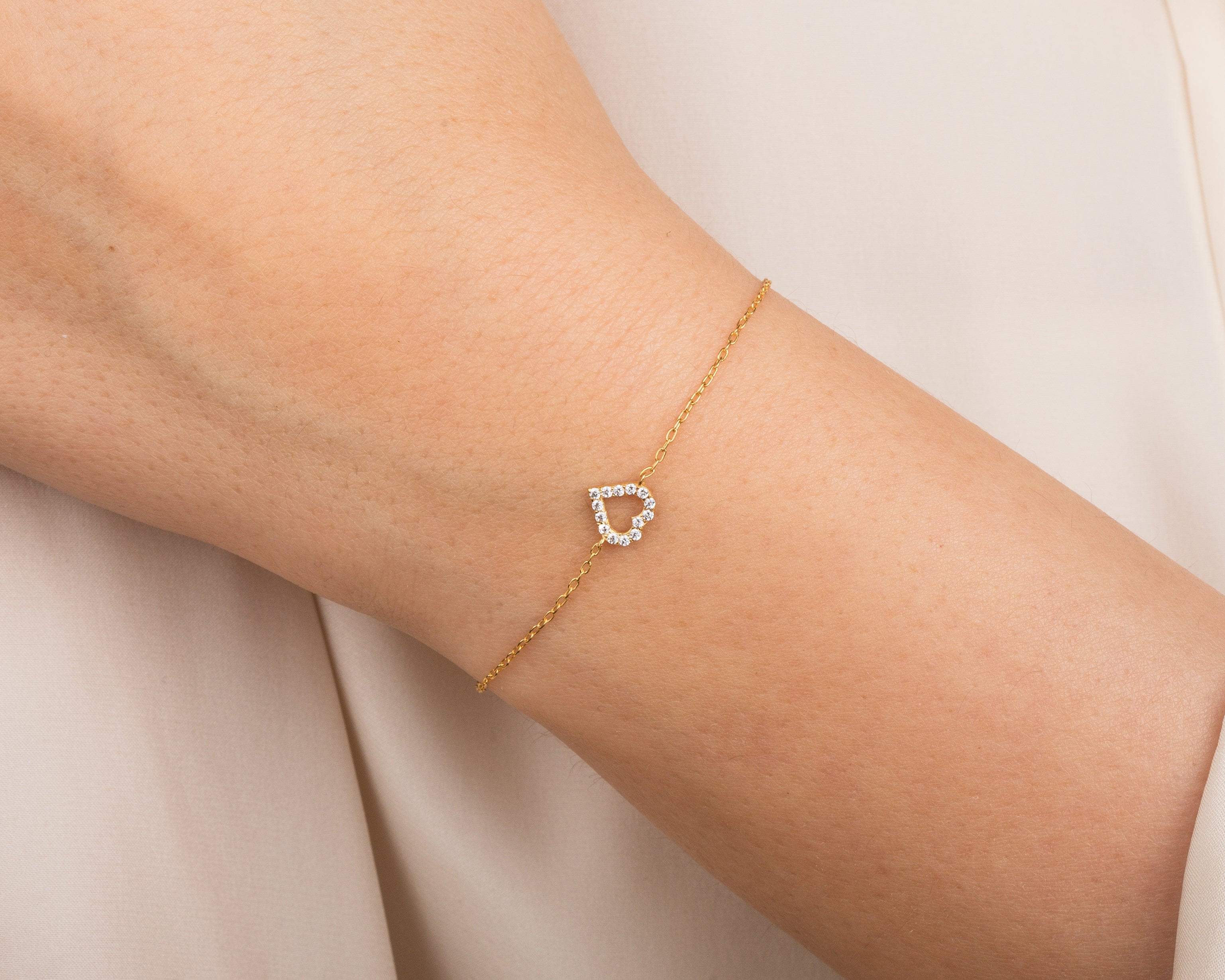 Tiny Herz-Armband mit Diamanten