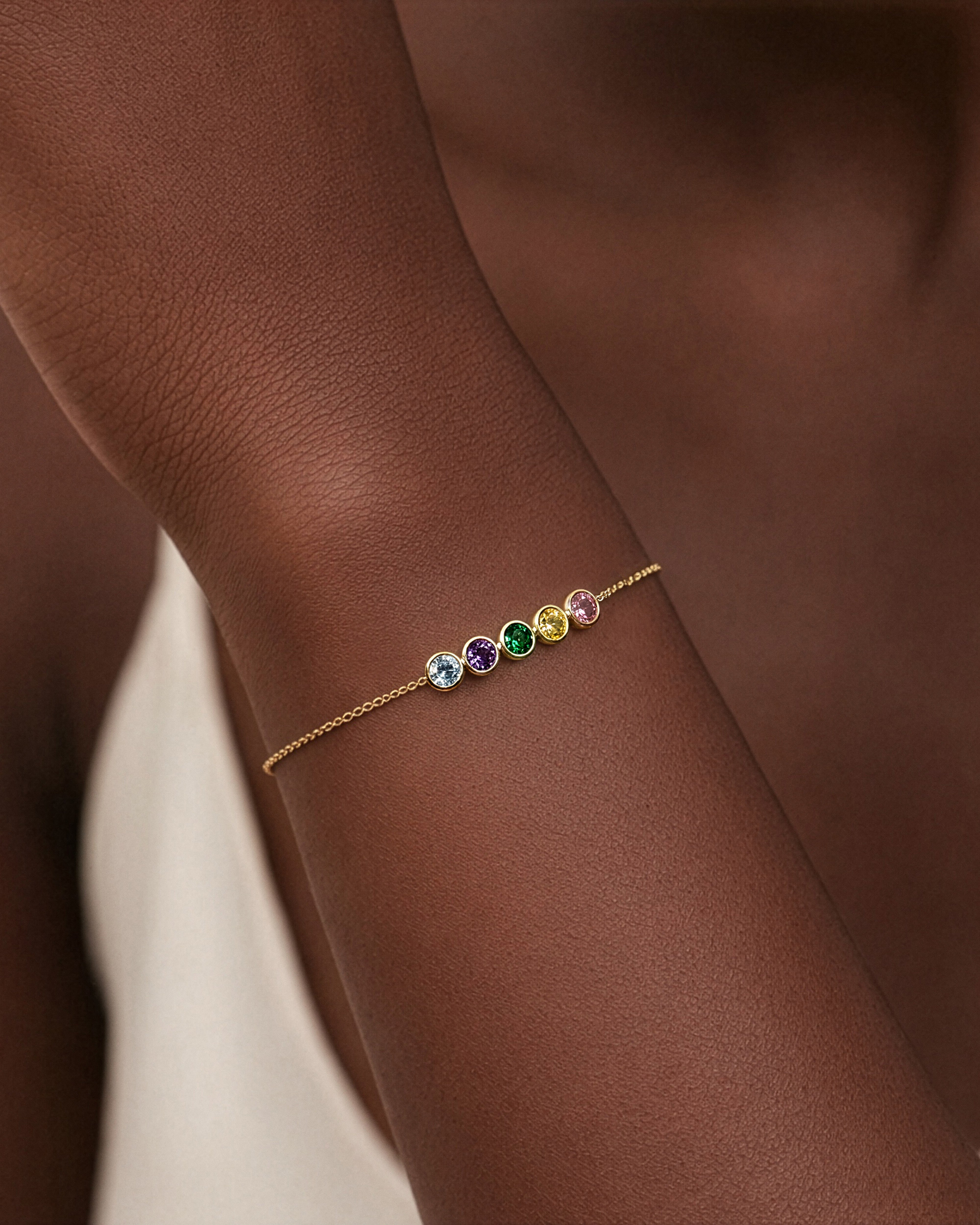 Bezel Familien-Geburtstein-Armband