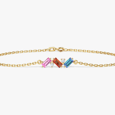 Baguetteschliff Geburtsstein-Armband