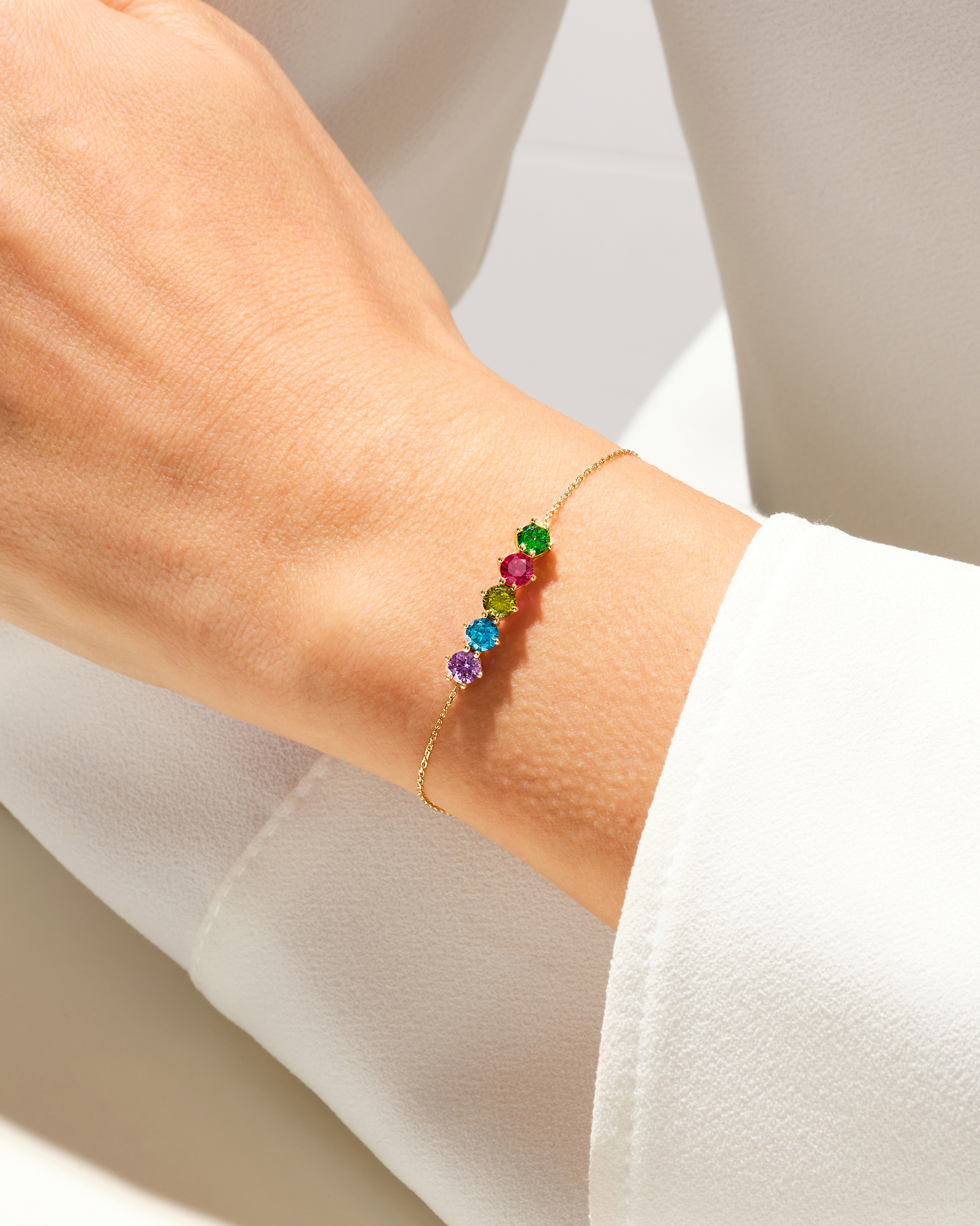 Round-Cut Multi-Stone Birthstone Family Bracelet