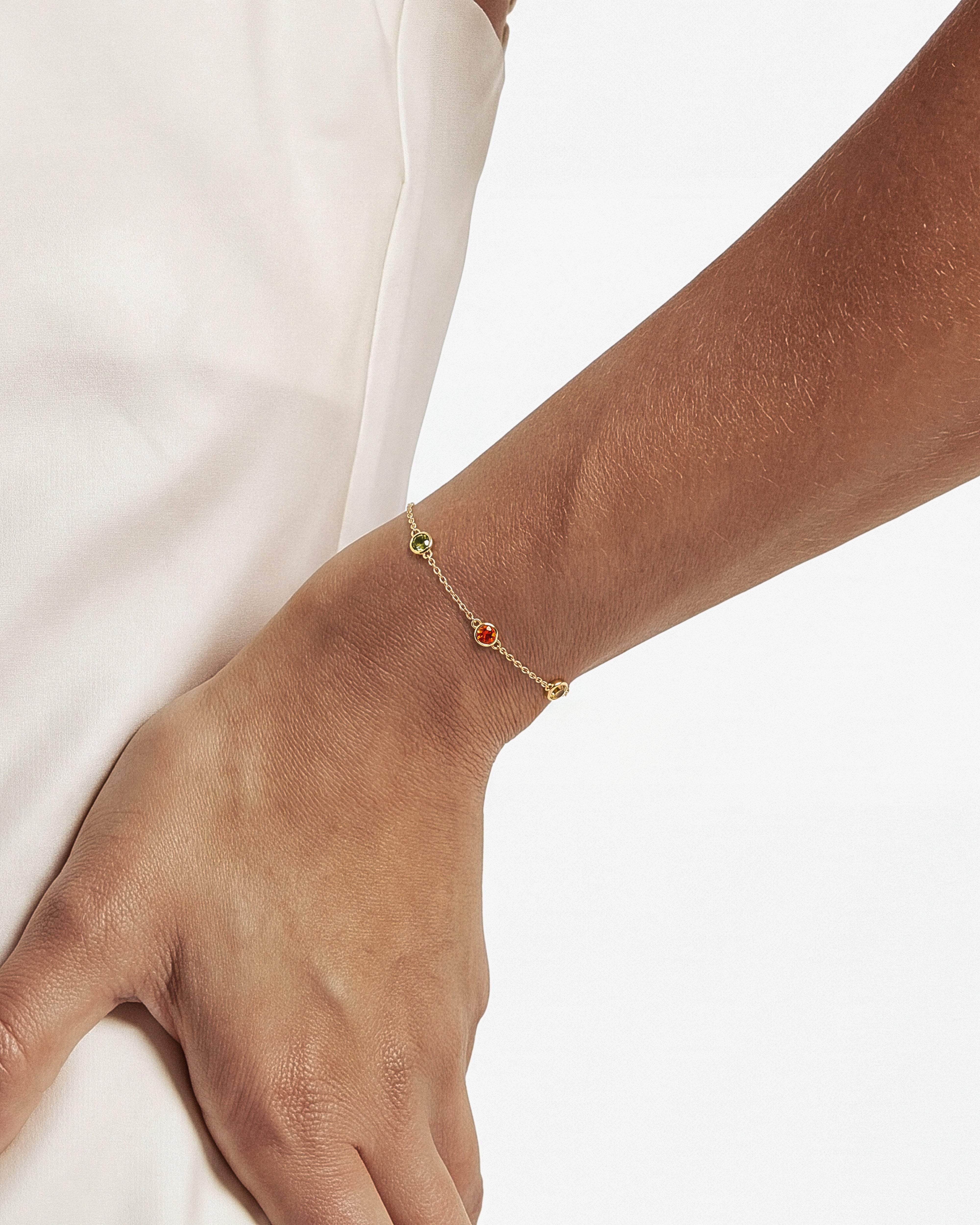 Bezel Station Geburtsstein Armband