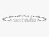 Silver name bracelet "Amanda" with paperclip chain jewelry