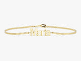 Gold name bracelet with "Maria" in 3D letters