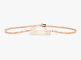 Rose gold name bracelet with cuban chain and gothic font