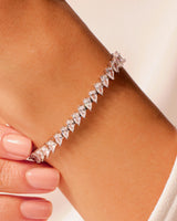 Pear Cut Lab Diamond Tennis Bracelet