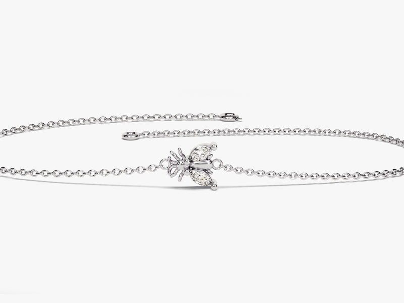 Diamond bee charm bracelet for jewelry lovers