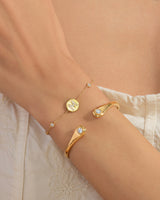 Diamant Armspange mit Zargenfassung 14K Gold