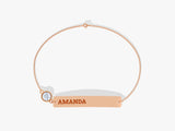 Rose gold personalized name bracelet with diamond accent