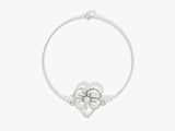 Silver flower charm bracelet for jewelry lovers