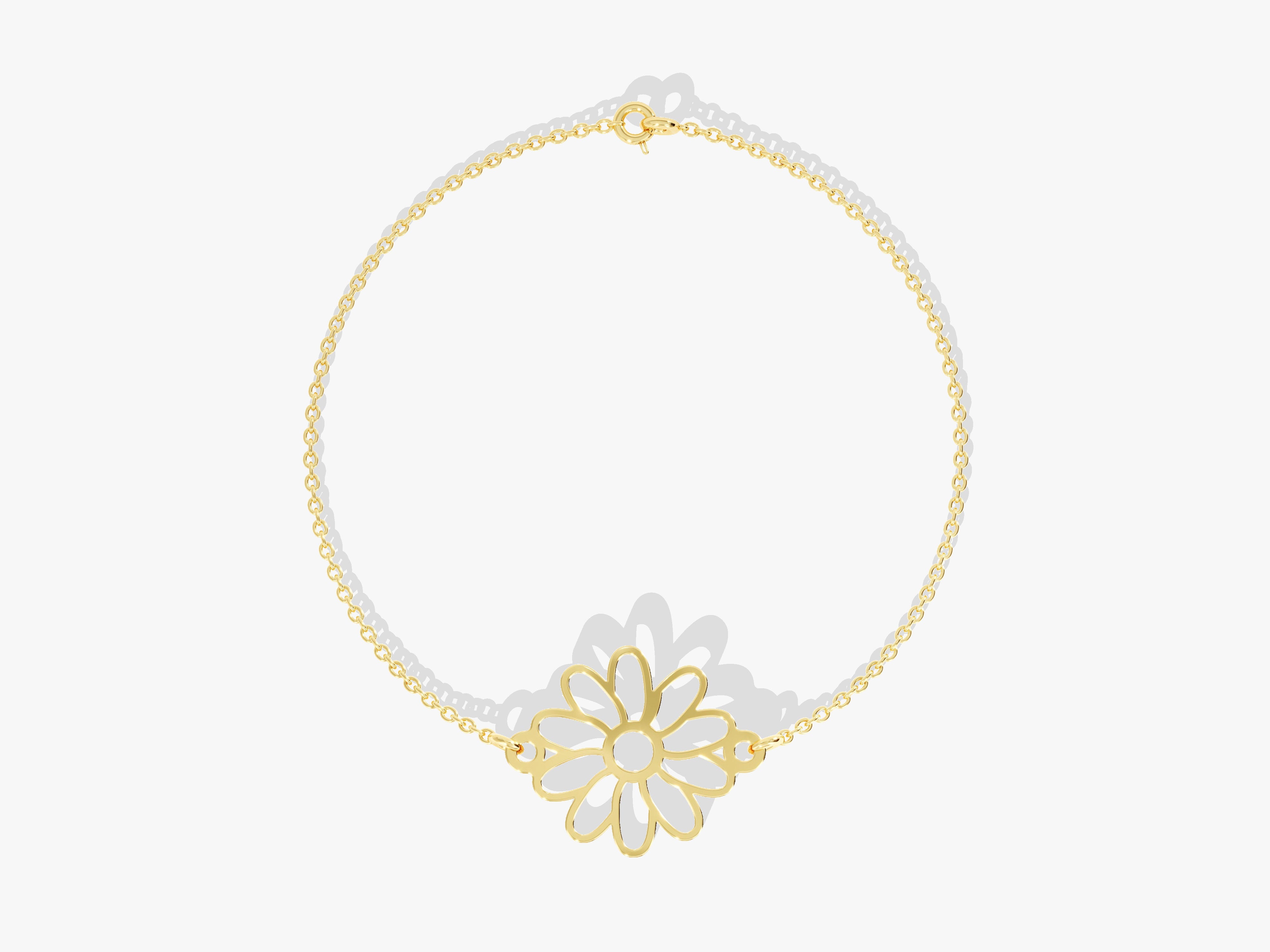 Gold daisy charm bracelet for jewelry lovers