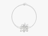 Silver lotus flower charm bracelet for jewelry collection