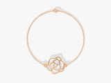 Rose gold floral charm bracelet for women