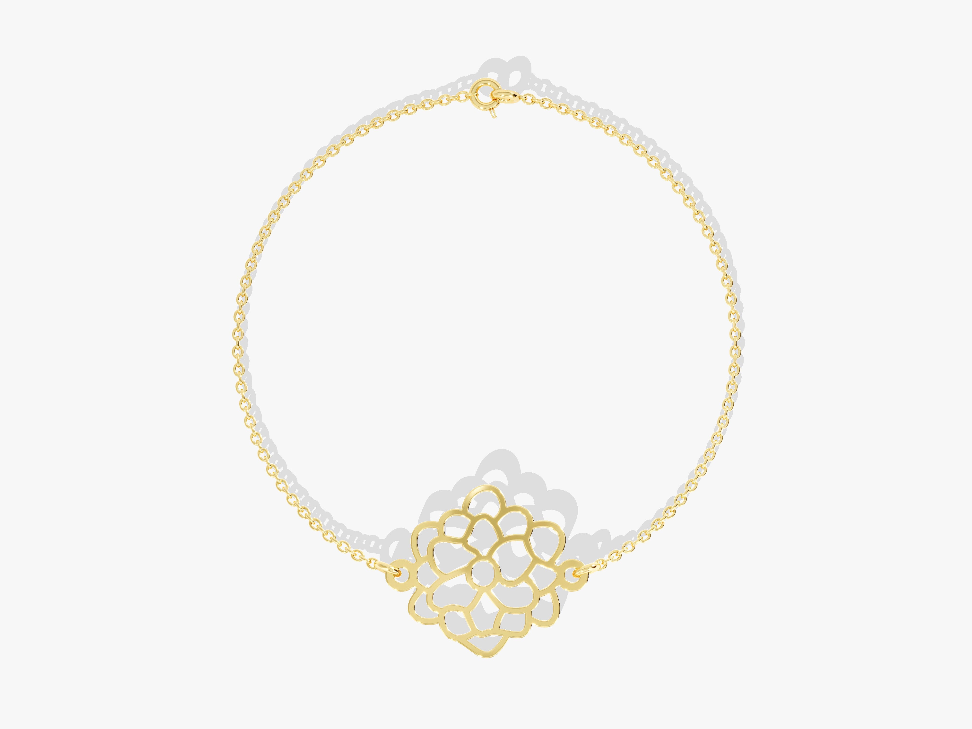 Gold filigree flower bracelet for jewelry company