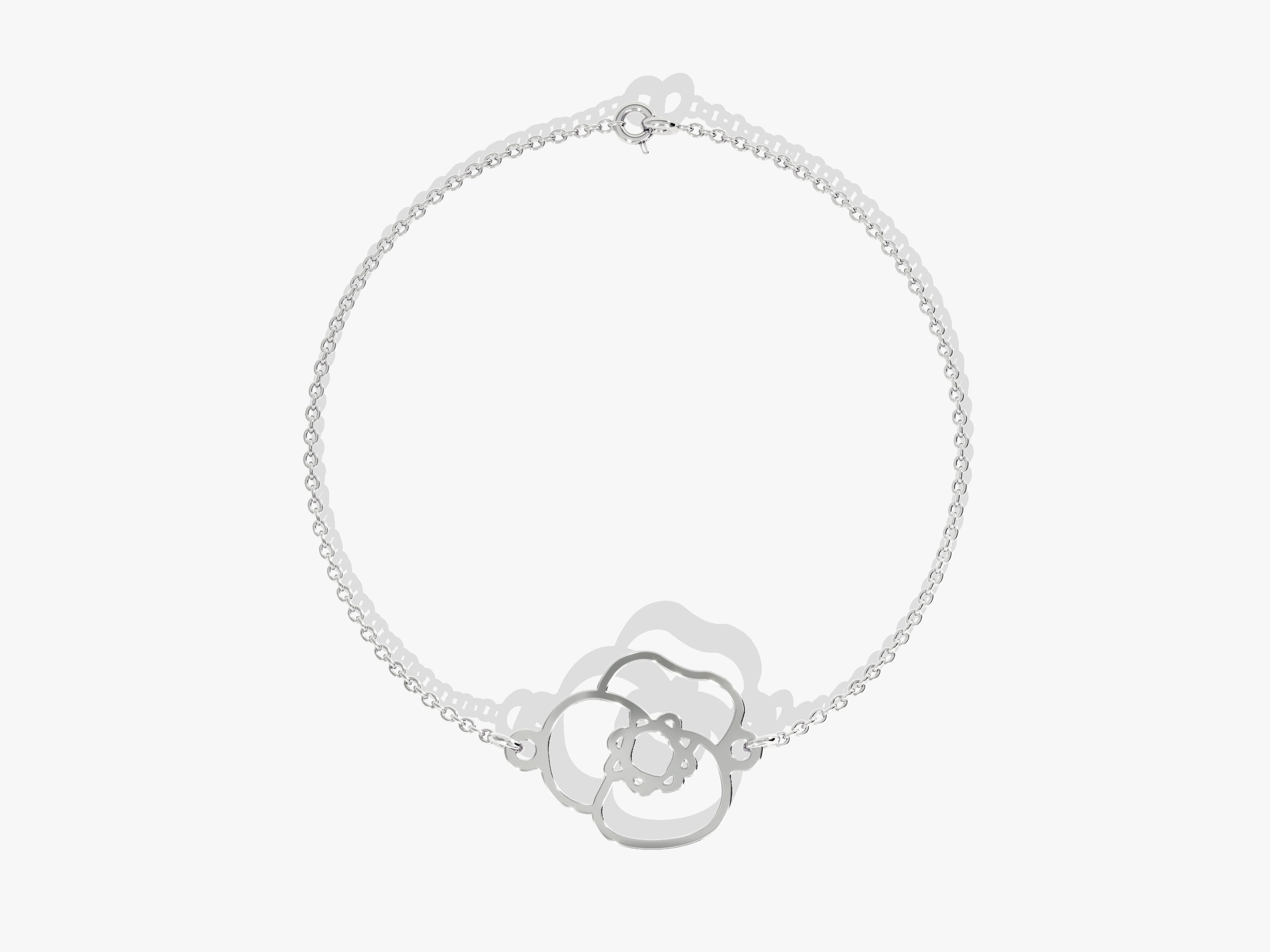 Silver flower charm bracelet for jewelry collection