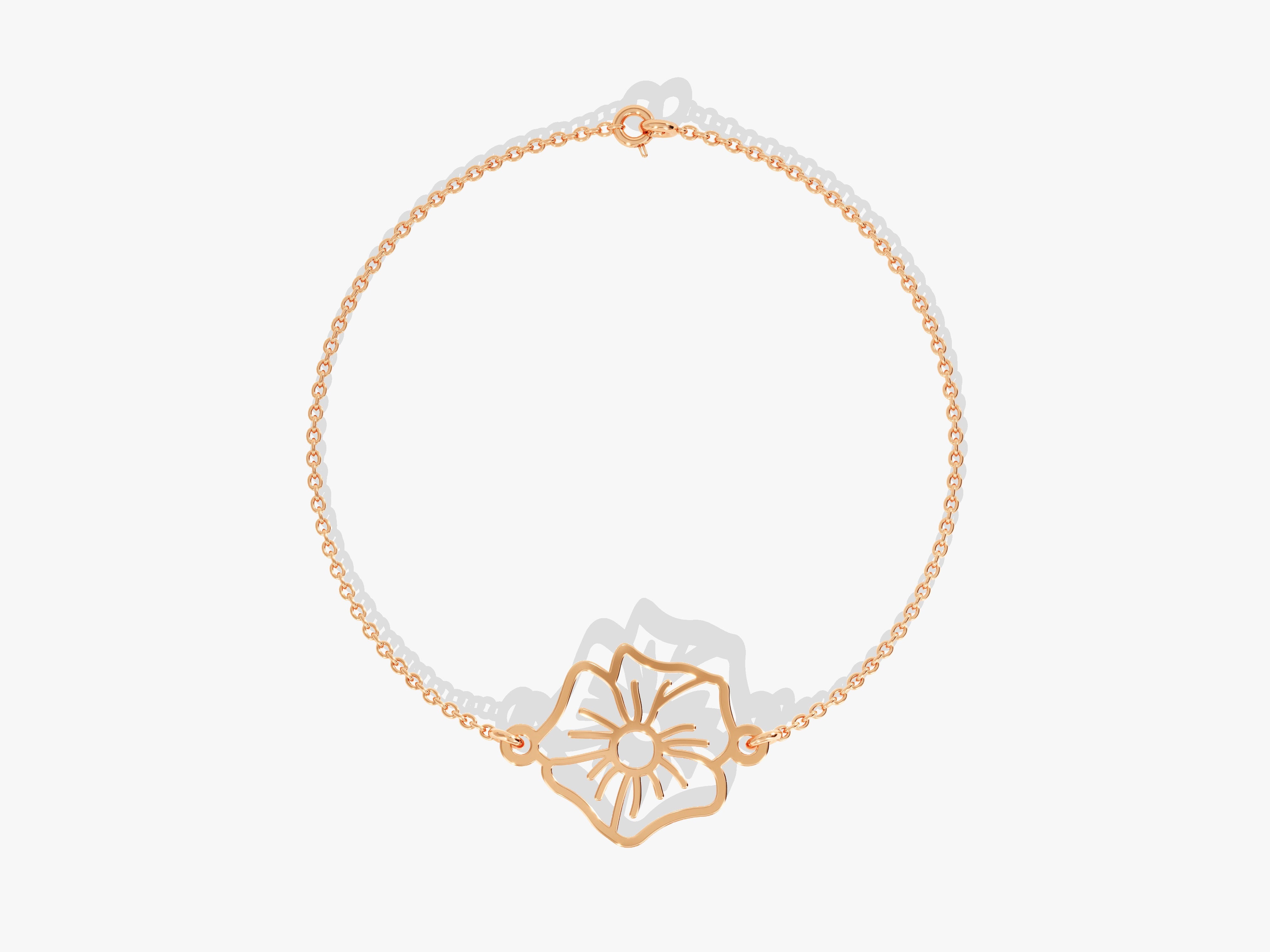 Rose gold flower charm bracelet for jewelry lovers