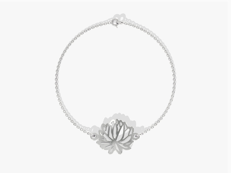Silver lotus flower charm bracelet for jewelry lovers