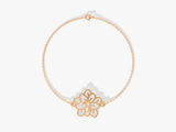 Rose gold floral charm bracelet for women