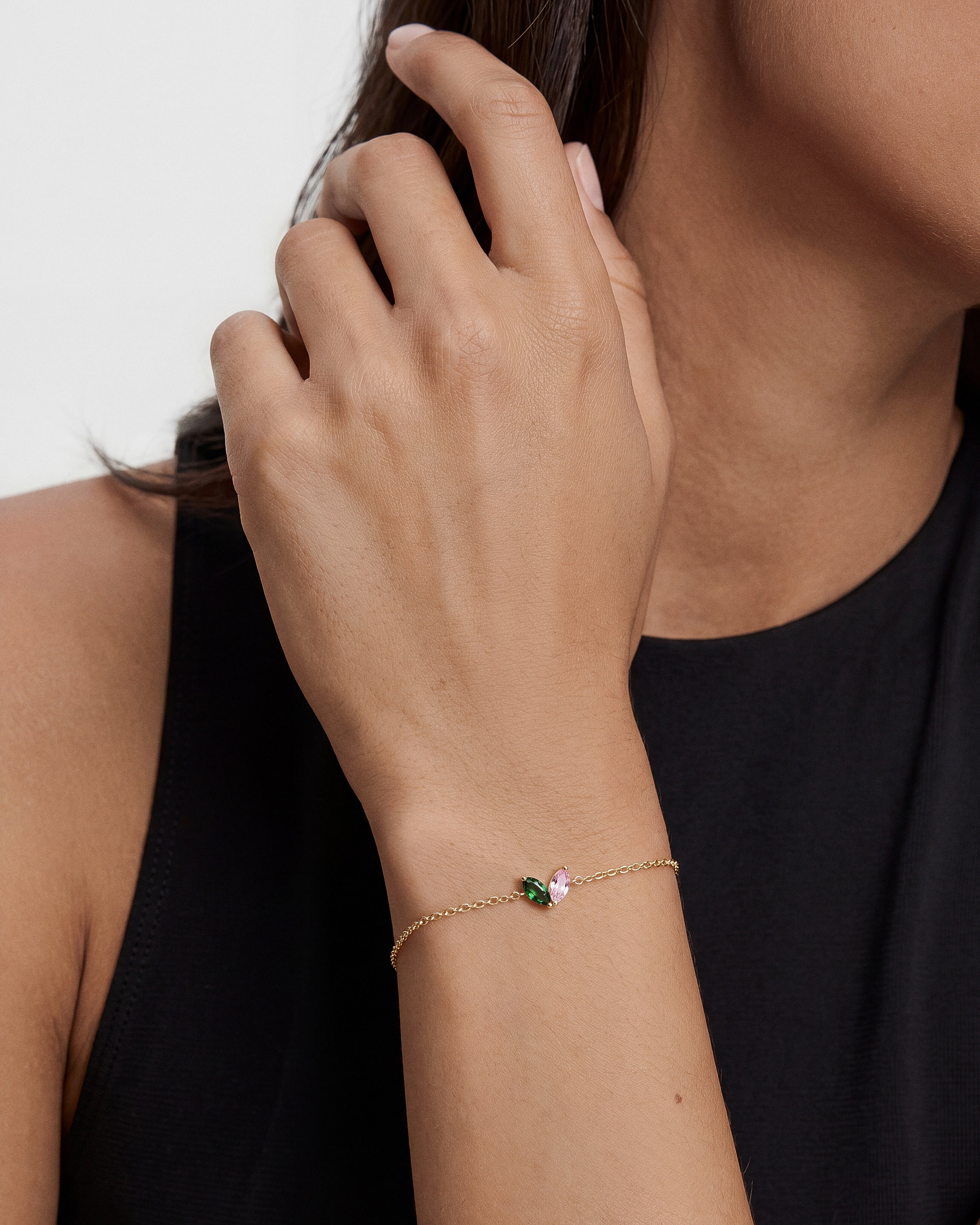 Familien Armband mit Ovalschliff Geburtssteinen
