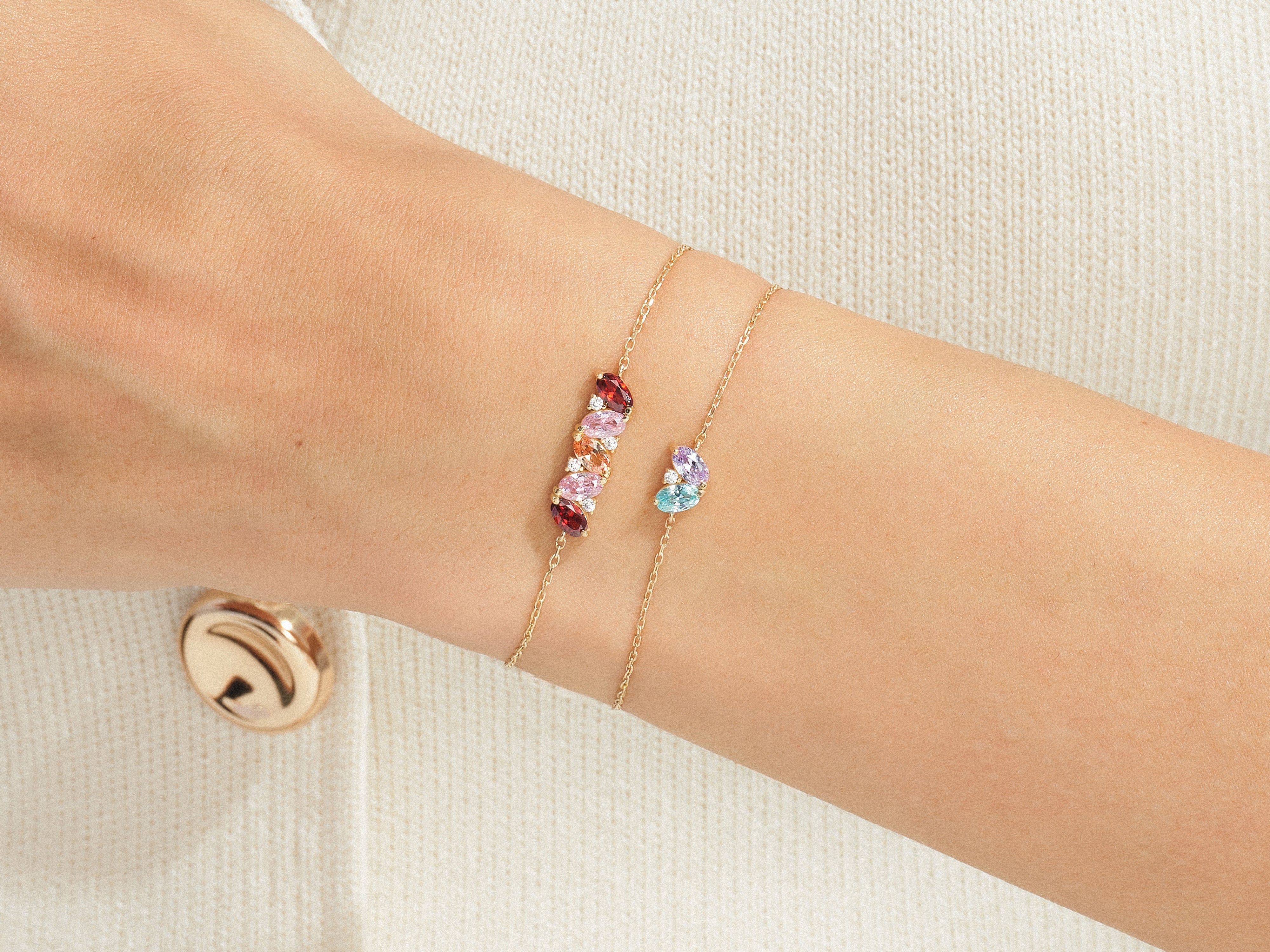 Ovalschliff Geburtsstein-Armband